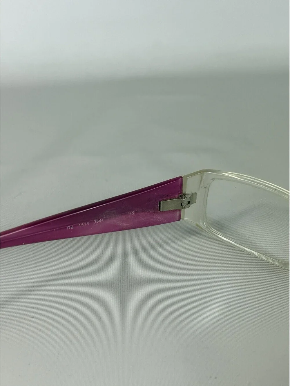 RAY-BAN RB 1518 3544 CLEAR PINK RECTANGULAR GIRLS EYEGLASSES